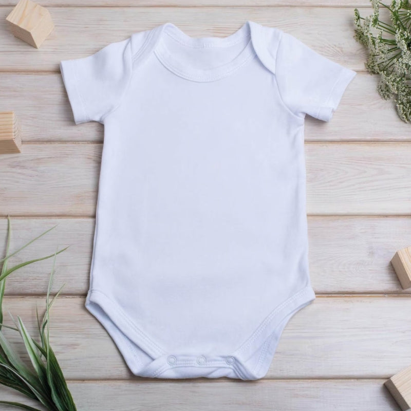 Personalised Surname Heart Baby Outfit: Bib, Vest, Baby Grow